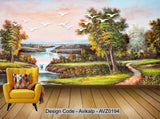 Avikalp Exclusive AVZ0194 Modern Beautiful Landscape Scenery Oil Painting Tv Background Wall HD 3D Wallpaper