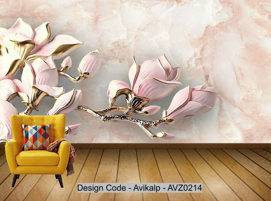 Avikalp Exclusive AVZ0214 Modern Minimalist Marble Embossed Effect Home And Rich Tv Background HD 3D Wallpaper
