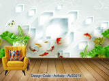 Avikalp Exclusive AVZ0218 3D Three Dimensional Imitation Jade Carving Lotus Tv Background Wall HD 3D Wallpaper