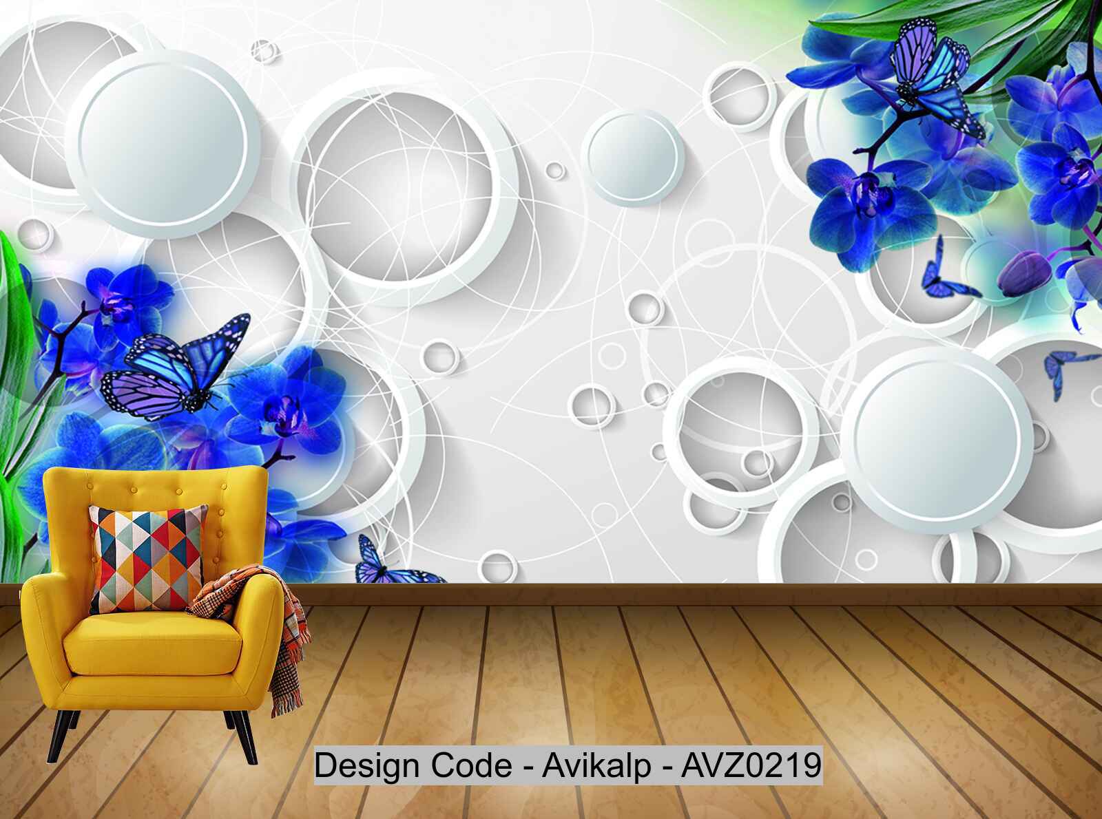 Avikalp Exclusive AVZ0219 3D Chinese Style Ink Flower Tv Background Wall HD 3D Wallpaper