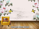 Avikalp Exclusive AVZ0234 Chinese Ink And Bird Tv Background Wall HD 3D Wallpaper