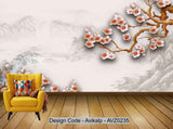 Avikalp Exclusive AVZ0235 New Chinese Stereo Plum Tv Background Wall HD 3D Wallpaper