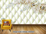 Avikalp Exclusive AVZ0243 3D Luxury Swan Flower Soft Pack Jewelry Tv Background Wall HD 3D Wallpaper