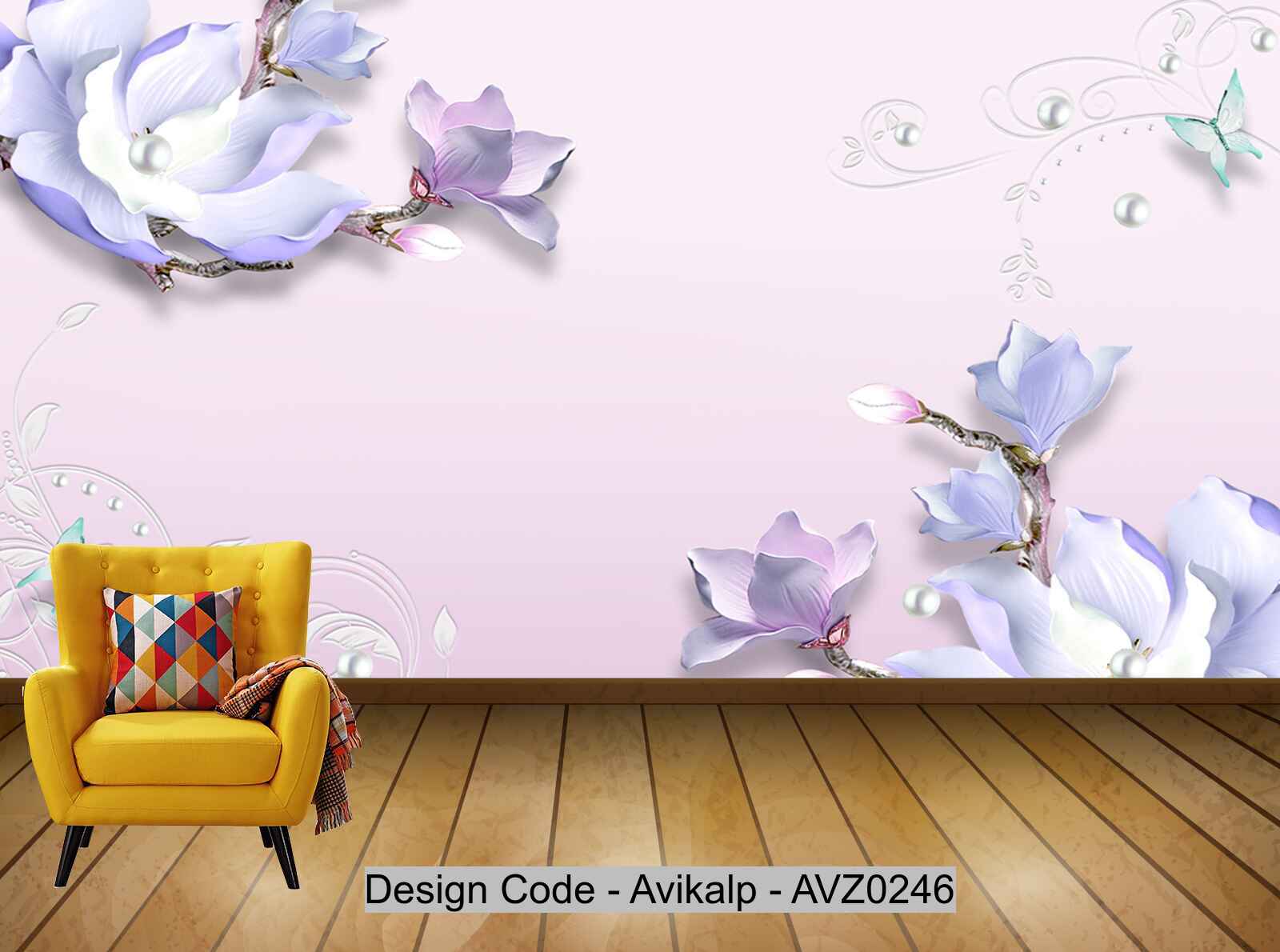 Avikalp Exclusive AVZ0246 Jewelry Embossed Stereo Simple Fashion New Chinese Background Wall HD 3D Wallpaper