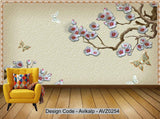 Avikalp Exclusive AVZ0254 Chinese Style Three Dimensional Flower Tv Background Wall HD 3D Wallpaper