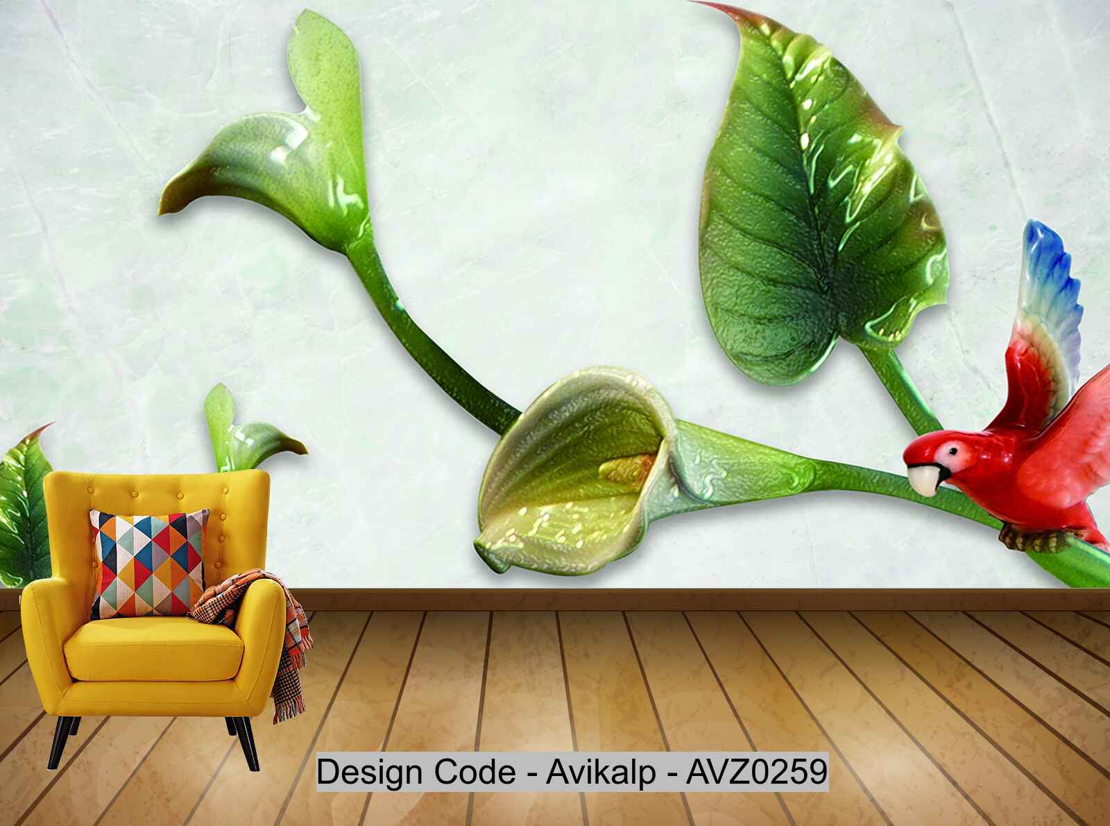 Avikalp Exclusive AVZ0259 Simple Three Dimensional Plant Tv Background Wall HD 3D Wallpaper