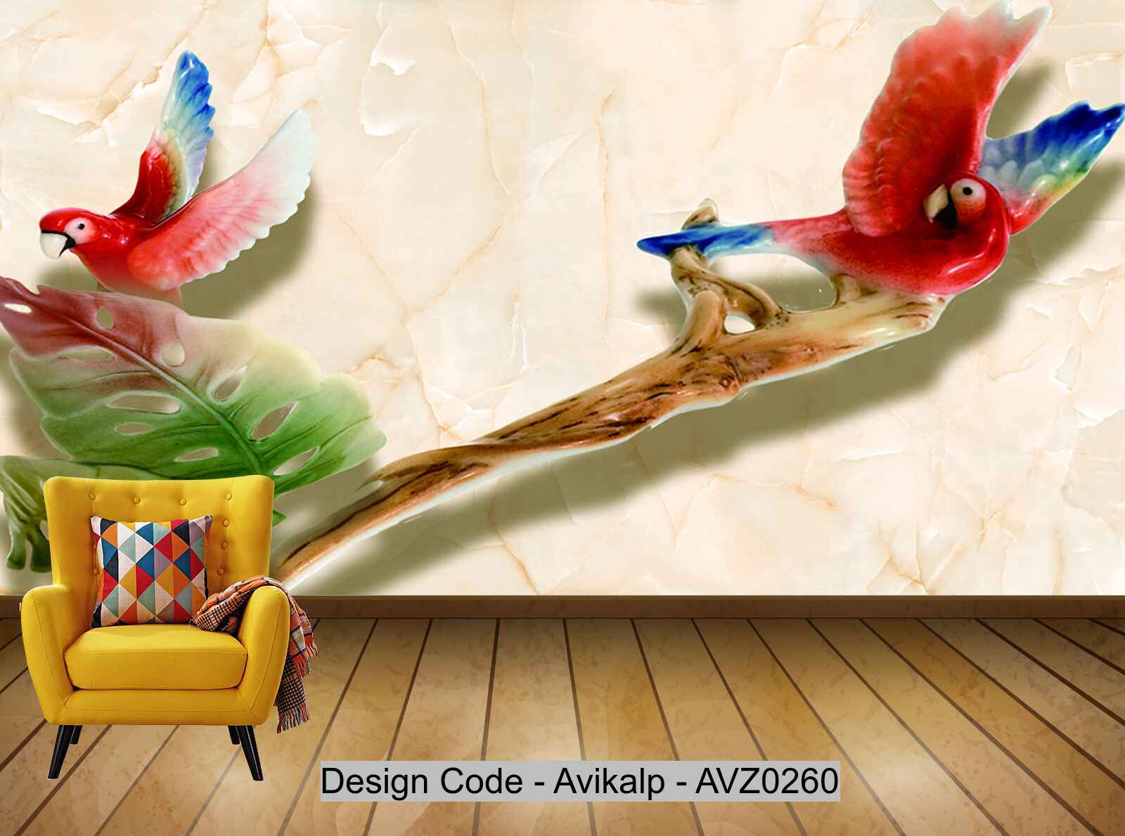 Avikalp Exclusive AVZ0260 3D Beautiful Three Dimensional Bird Tv Background Wall HD 3D Wallpaper