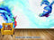 Avikalp Exclusive AVZ0262 Modern 3D Abstract Blue Guppies Background Wall HD 3D Wallpaper