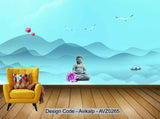 Avikalp Exclusive AVZ0265 New Chinese Style Simple Zen Landscape Tv Background Wall HD 3D Wallpaper