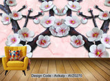 Avikalp Exclusive AVZ0270 3D Embossed Plum Tv Background Wall HD 3D Wallpaper