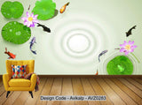 Avikalp Exclusive AVZ0283 Modern Minimalist Fish Opera Lotus Leaf Living Room Tv Background Wall HD 3D Wallpaper