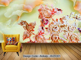 Avikalp Exclusive AVZ0301 3D Jade Carved Flower Branches Background Wall HD 3D Wallpaper