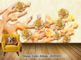 Avikalp Exclusive AVZ0302 3D Luxury Jewellery Jade Background Wall HD 3D Wallpaper
