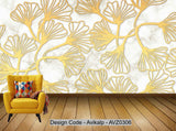 Avikalp Exclusive AVZ0306 Marble Golden Pattern Tv Background Wall HD 3D Wallpaper