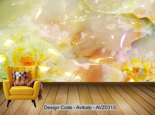 Avikalp Exclusive AVZ0313 3D Beautiful Jade Carving Background Wall HD 3D Wallpaper