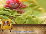 Avikalp Exclusive AVZ0326 Exquisite 3D Lotus Flower Jade Water Jade Carving Background Wall HD 3D Wallpaper