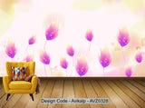 Avikalp Exclusive AVZ0328 Modern Minimalist Hand Drawn Floral Warm Tv Background Wall HD 3D Wallpaper