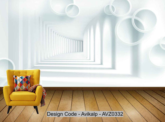 Avikalp Exclusive AVZ0332 White Minimalistic Space Background Tv Background Wall HD 3D Wallpaper