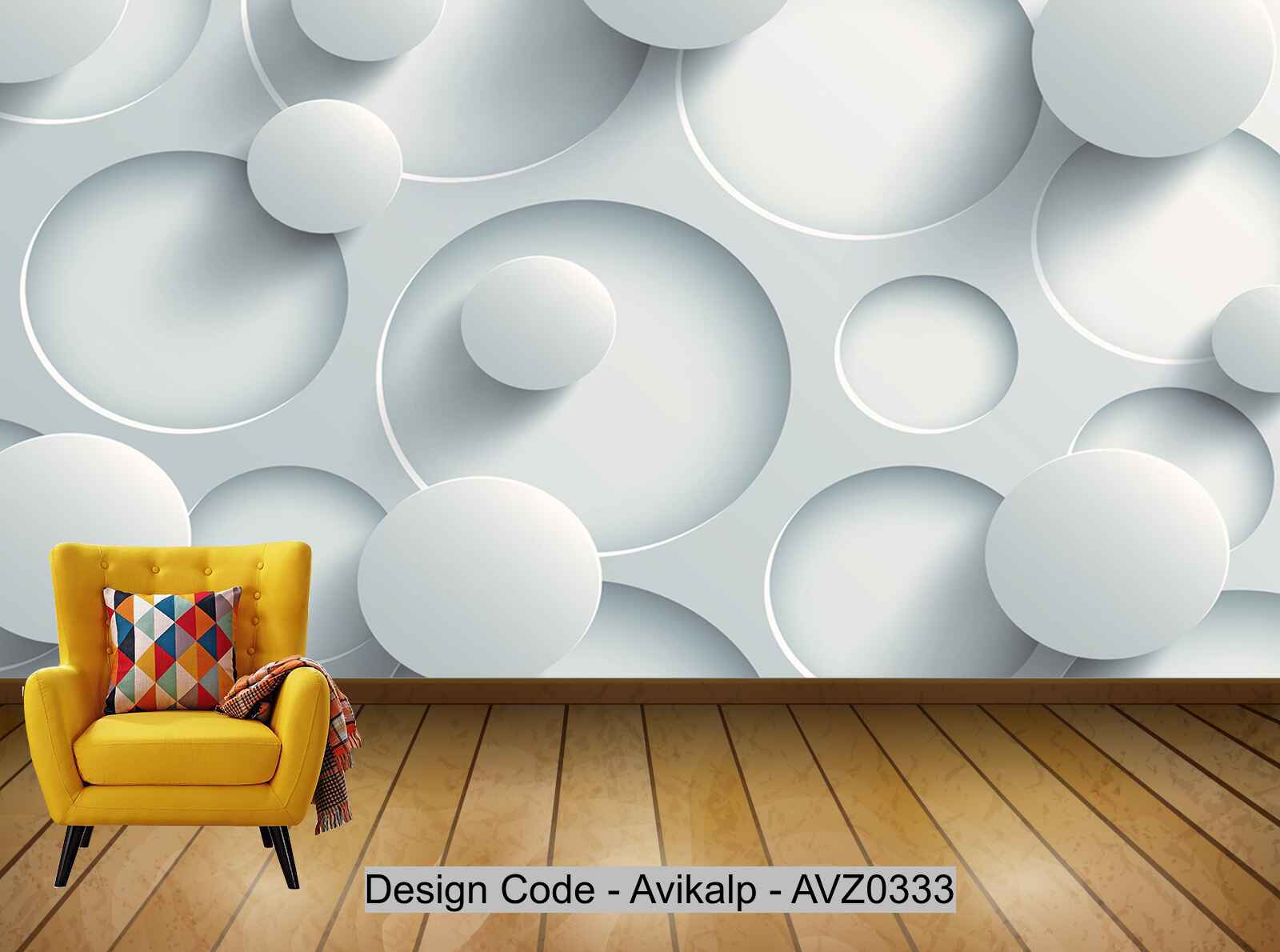 Avikalp Exclusive AVZ0333 Modern Solid Geometric Circular Tv Background Wall HD 3D Wallpaper