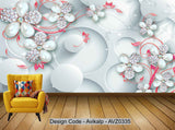 Avikalp Exclusive AVZ0335 Light Luxury Flower Jewelry Tv Background Wall HD 3D Wallpaper