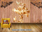 Avikalp Exclusive AVZ0346 Woodcarving Bird Play Gold Lotus Background Wall HD 3D Wallpaper