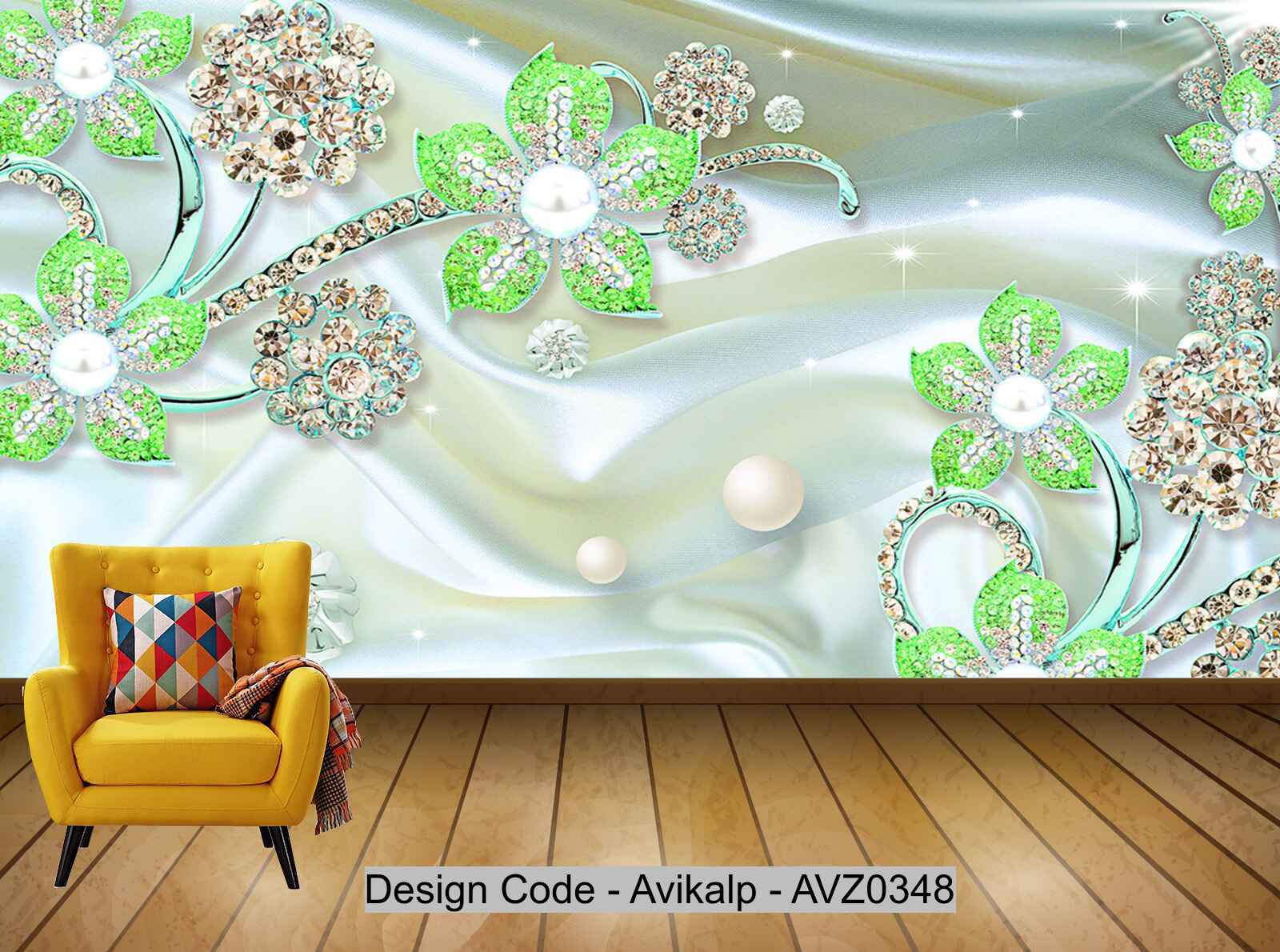 Avikalp Exclusive AVZ0348 Emerald Silk Tv Background Wall HD 3D Wallpaper