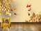 Avikalp Exclusive AVZ0392 Beautiful 3D Wood Carving Peony Wanfu Background Wall HD 3D Wallpaper