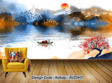 Avikalp Exclusive AVZ0407 New Chinese Abstract Landscape Painting Tv Background Wall HD 3D Wallpaper
