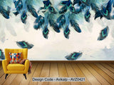 Avikalp Exclusive AVZ0421 Modern Minimalist Dreamy Feather Tv Background Wall HD 3D Wallpaper