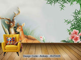 Avikalp Exclusive AVZ0426 3D Deer Home And Rich Tv Background Wall Decoration HD 3D Wallpaper