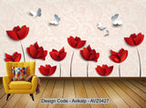 Avikalp Exclusive AVZ0427 3D Stereo Simple Geometric Lines Flowers Tv Background Wall HD 3D Wallpaper