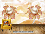 Avikalp Exclusive AVZ0434 Pearl Jewelry Silk Background Color Diamond Accessories High End Luxury Wall HD 3D Wallpaper