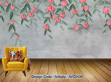 Avikalp Exclusive AVZ0436 Modern Minimalistic Hand Drawn Floral Fresh Tv Background Wall HD 3D Wallpaper