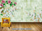 Avikalp Exclusive AVZ0462 Marble Pattern Background Trumpet Pear Flower Fresh Background Wall HD 3D Wallpaper
