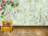 Avikalp Exclusive AVZ0462 Marble Pattern Background Trumpet Pear Flower Fresh Background Wall HD 3D Wallpaper