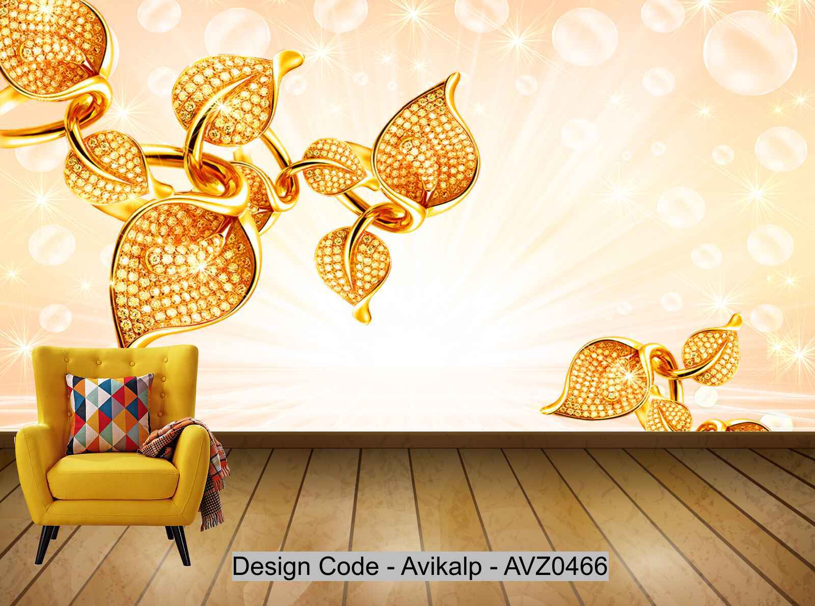 Avikalp Exclusive AVZ0466 Gold Diamond Jewelry Jewellery Gold Background Wall HD 3D Wallpaper