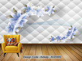 Avikalp Exclusive AVZ0482 Aqua Blue Flower Petals High Elegant Temperament Background Wall HD 3D Wallpaper