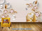 Avikalp Exclusive AVZ0483 White Diamonds Phnom Penh Flowers White Pearls Golden Swan Swan Lake Modern Back HD 3D Wallpaper
