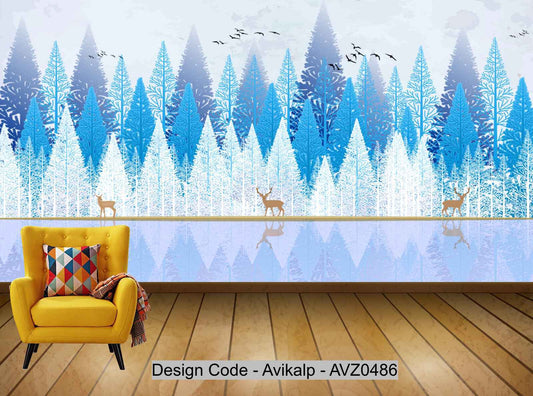 Avikalp Exclusive AVZ0486 Modern Minimalist Natural Landscape Artistic Dream Tv Background Wall HD 3D Wallpaper