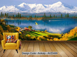 Avikalp Exclusive AVZ0499 Modern Landscape Landscape Realistic Oil Painting Style Living Room Wall HD 3D Wallpaper
