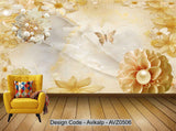 Avikalp Exclusive AVZ0506 Hd 3d Marbled Landscape Flower Sunrise Background Wall Colorful Marble HD 3D Wallpaper