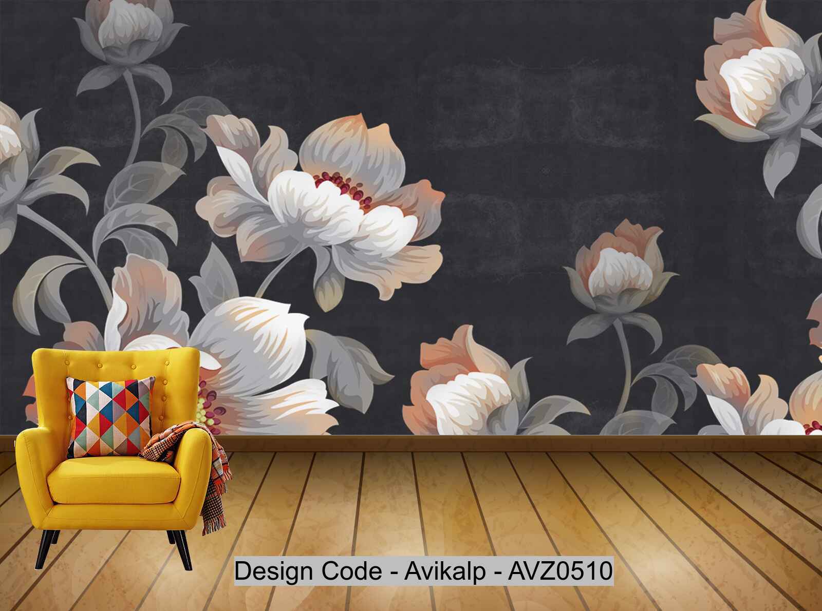 Avikalp Exclusive AVZ0510 Hand Drawn Dreamy Fresh Floral Tv Background Wall HD 3D Wallpaper