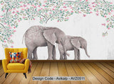 Avikalp Exclusive AVZ0511 Simple Small Fresh Elephant European Tv Background Wall HD 3D Wallpaper