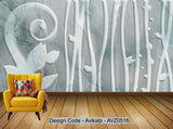 Avikalp Exclusive AVZ0516 3d Dimensional Fortune Tree Carved Marble Background Wall HD 3D Wallpaper