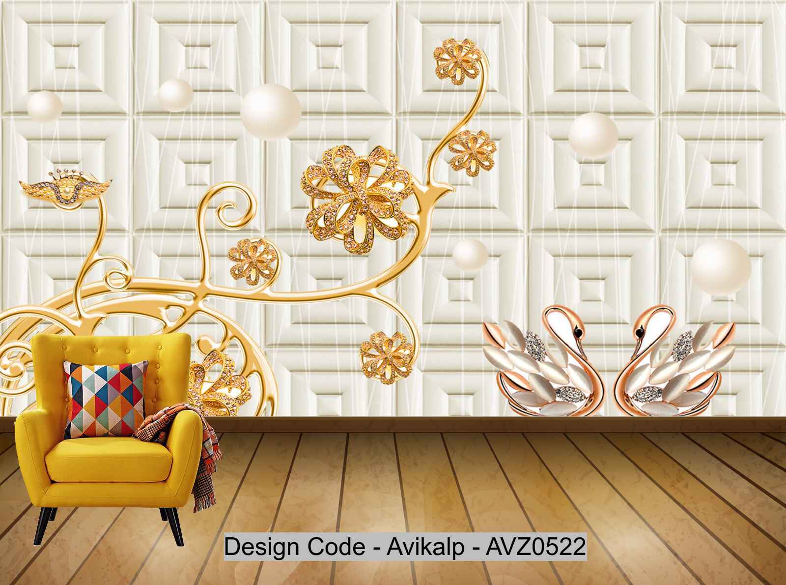 Avikalp Exclusive AVZ0522 Modern Minimalist Jewelry Soft Pack Tv Background Wall HD 3D Wallpaper