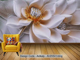 Avikalp Exclusive AVZ0541 Fashion Modern Elegant Butterfly Love Flower 3d Three Dimensional Relief Background Wall Painting HD 3D Wallpaper