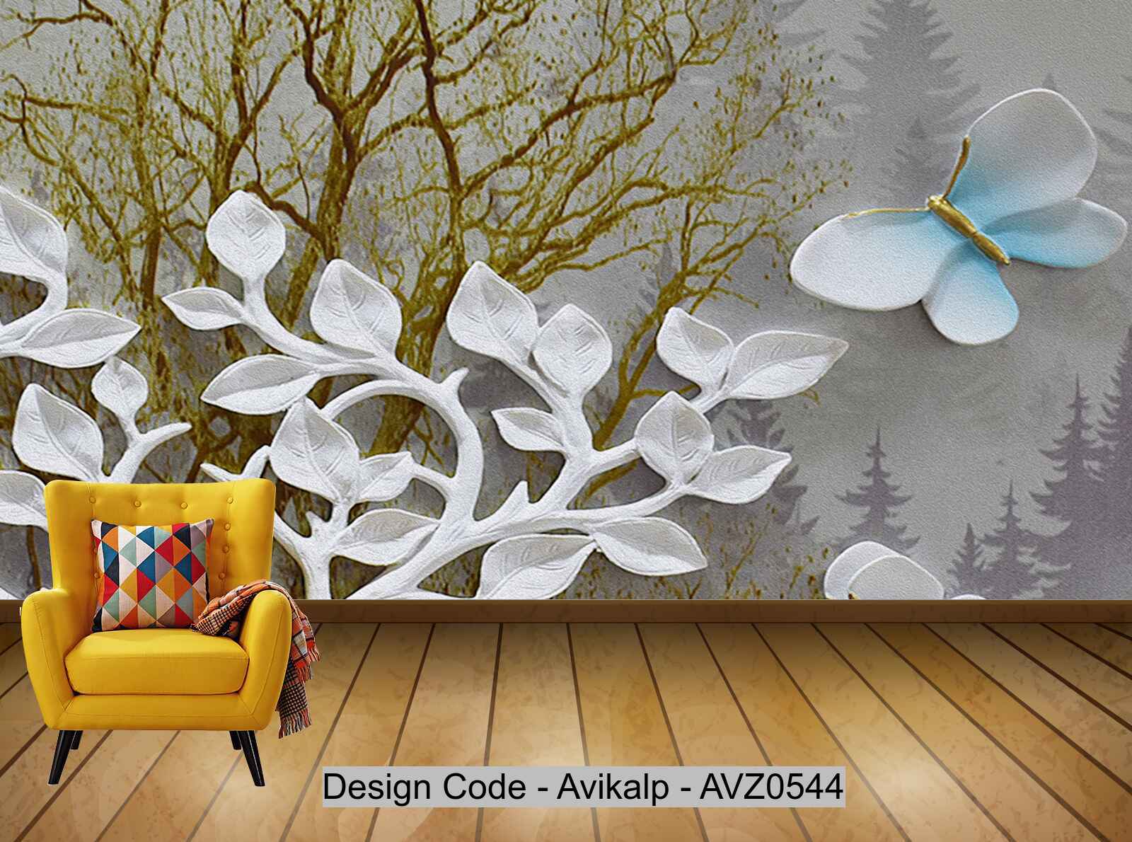 Avikalp Exclusive AVZ0544 Nordic Relief Three Dimensional Landscape Background Wall Painting HD 3D Wallpaper