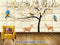 Avikalp Exclusive AVZ0547 Modern Beautiful Plum Blossom Bird Deer Tv Background Wall HD 3D Wallpaper