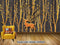 Avikalp Exclusive AVZ0548 Modern Golden Three Dimensional Woody Elk Embossed Background Wall HD 3D Wallpaper