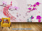 Avikalp Exclusive AVZ0557 Modern 3D Peacock Vase Floral Butterfly Bird Tv Background Wall HD 3D Wallpaper